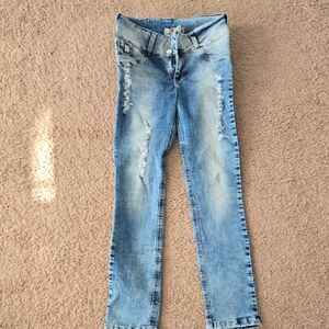 Real COLUMBIAN Butt Lifting Distressed Skinny Jeans